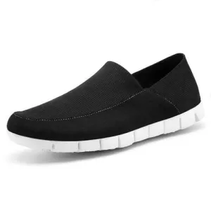 Men Breathable Mesh Cloth Soft Sole Slip On Flat Sneakers